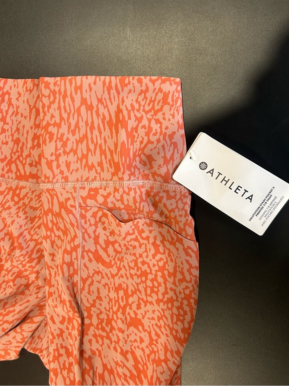 NWT Athleta Orange-Print High-Rise Athletic Leggings